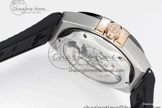 0211 Constellation Black Ceramic SS RG 8F 1:1 Best Edition White Textured Dial on Black Gummy Strap A Sustainable 7804